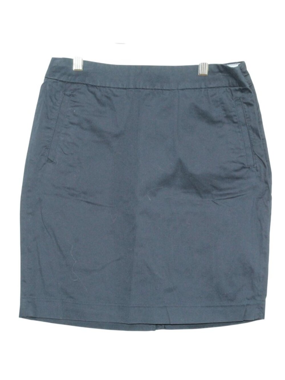 LL Bean Favorite Fit Navy Cotton Blend Skirt Size 4P Minimalist Quiet Luxury